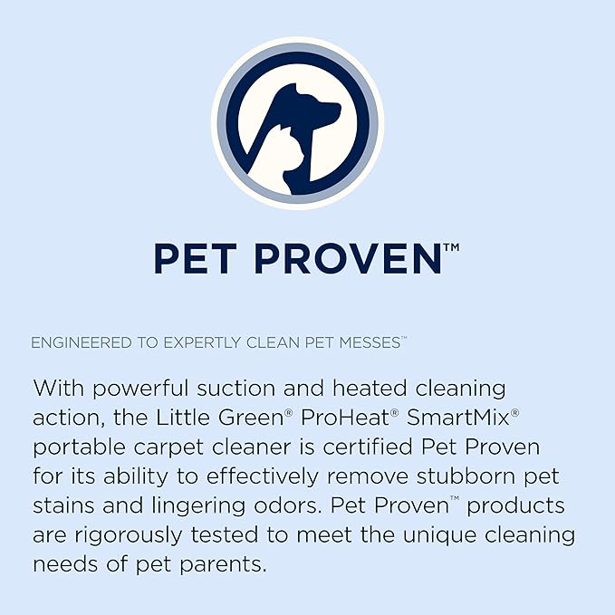 BISSELL Little Green ProHeat SmartMix, Portable Deep Cleaner, Self-Cleaning Tough Stain Tool and Specialized Pet Hair Removal Tool Included, 3935