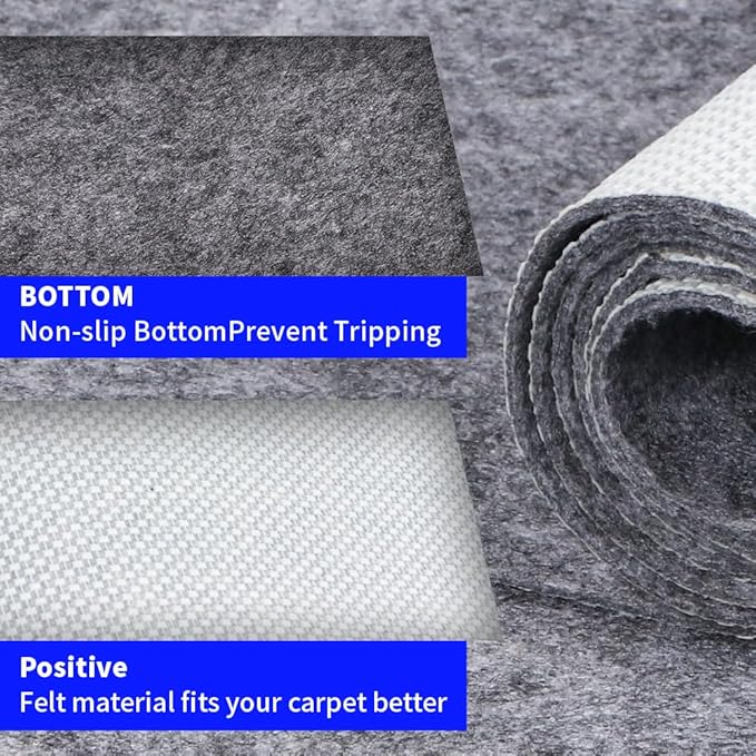 100% Waterproof Non-Slip Rug Pad 6x9 for Large Area Rugs Durable Felt Floor Protection pad for All Floors, Suitable for Cutting. Rug Pads Keep Rugs in Place and Provide Cushioning