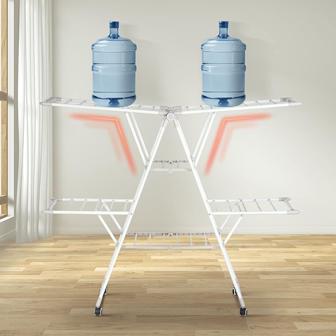 Gullwing Laundry Drying Rack, Space Saving Indoor & Outdoor Use, 61.81' x 22.84' x 51.18'