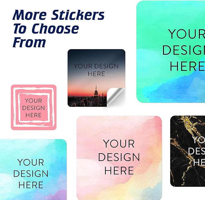 100 Custom Vinyl Stickers - Upload Your own Image, Text, Design, Logo - Personalized Logo Labels for Handmade, Packaging, Bottle, Jars, Candle, Brand Stickers (City, 1.5x1.5 Square)