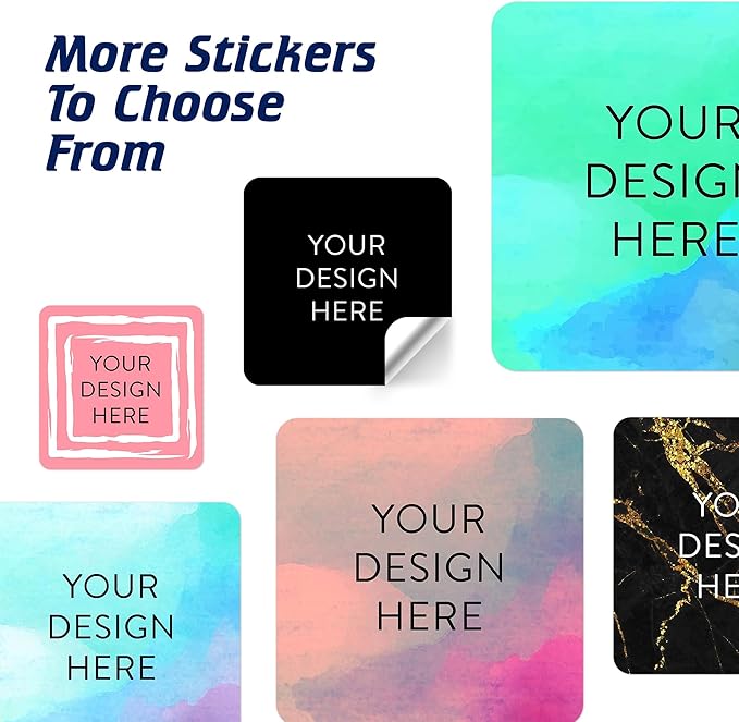 5-1000 Custom Vinyl Stickers - Upload Your own Image, Text, Design, Logo - Personalized Logo Labels for Handmade, Packaging, Bottle, Jars, Candle, Brand Stickers (Black, 2x2 Square)