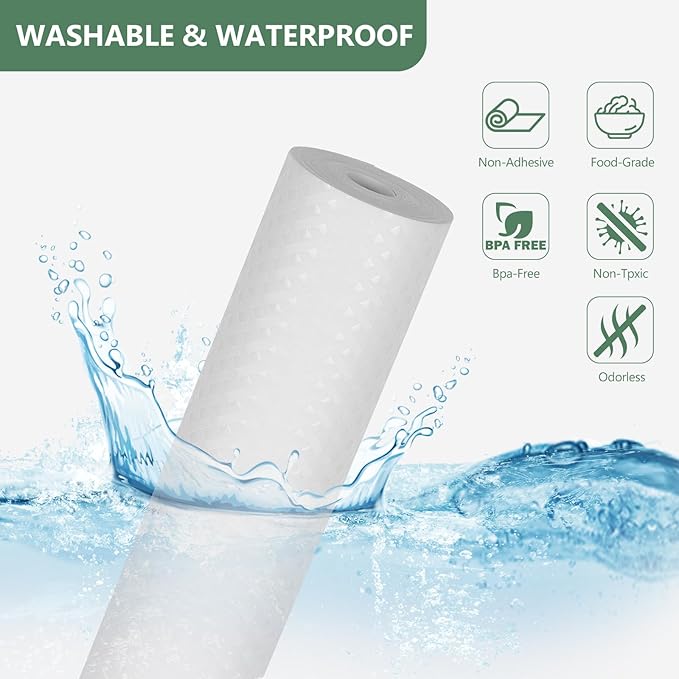 Shelf Liners, Non-Adhesive Drawer Liner, Waterproof & Oil-Proof Kitchen Cabinet Cupboard Liner Plastic EVA Material BPA Free Fridge Liner Mats Paper Protector for Shelves (White/12in x 120in)