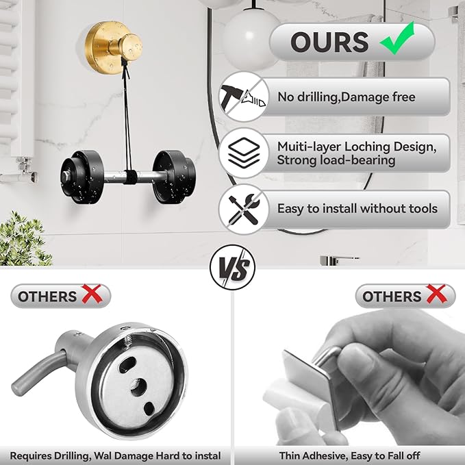 4 PCS Suction Cup Hooks for Shower, Stainless Steel No Drill Suction Towel Hooks, Reusable Sticky Silicone Suction Cup Base for Bathroom Wall, Glass, Mirror, Tile to Hang Loofahs, Robes (Gold)