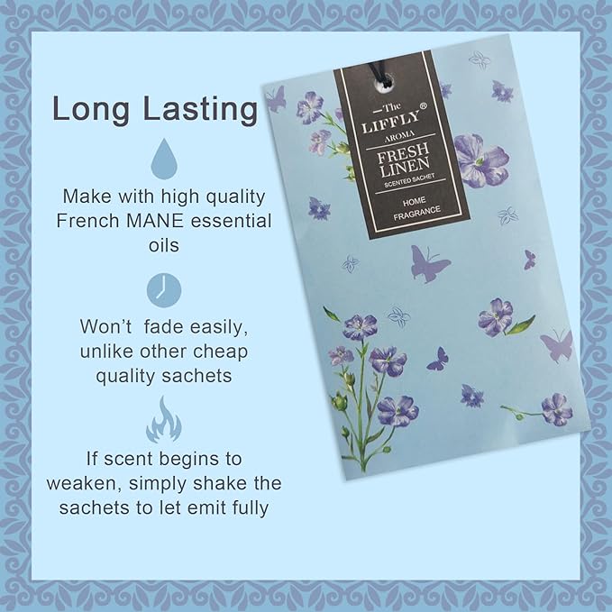 14 Packs Scented Sachets Bags for Drawers and Closets Long-Lasting Home Fragrance Sachet Lavender Cherry Blossoms Lilac Fresh Linen Eucalyptus Peppermint Lemongrass 7 Scent Gift Box