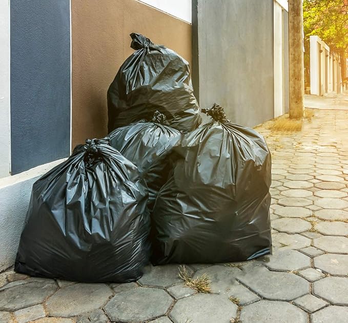 Tasker 45 Gallon Trash Bags, (Value-Pack 100 Bags w/Ties) Extra Large Black Garbage Bags - 39 Gallon - 40 Gallon - 42 Gallon - 44 Gallon - 45 Gallon Large Trash Bag Can Liners Capacity