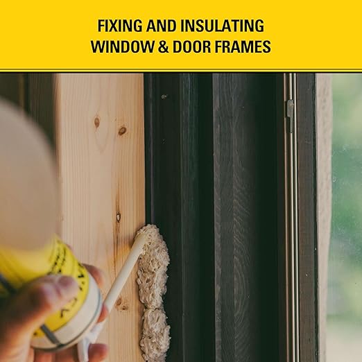 Stanley F905 Gaps & Cracks Sealant (1x12 Oz.) – Polyurethane Spray Foam Insulation for Window & Door, Waterproof Gap Filler, Low Expansion Foam for Indoor & Outdoor Use | Straw Use | 12 Oz. 1 Pack