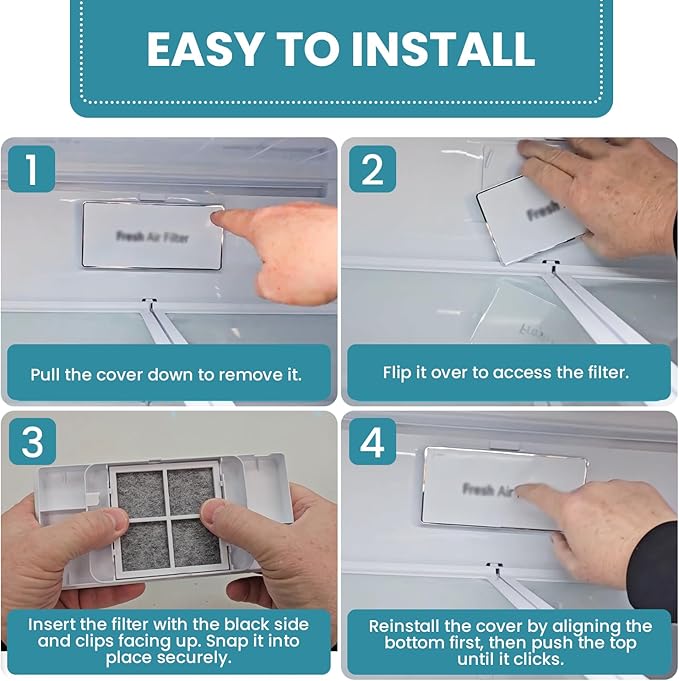 LT120F Refrigerator Air Filter Compatible with LG Refrigerator Air Filter Replacement ADQ73214404, LMXS30776S, Kenmore Elite 9918, 3 Pack