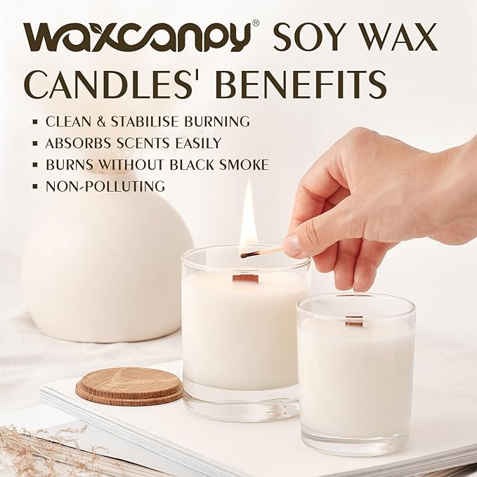 Soy Wax Flakes, Waxcanpy Natural Candle Wax, Organic Soy Wax for Candle Making from Farm, No Additives, Harmless and Pure (5lb)