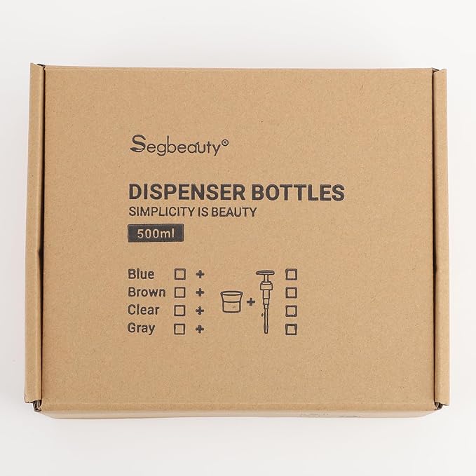 Segbeauty 3pcs Refillable Shower Bottles, 500ml Each - Large Plastic Dispensers with Pump for Shampoo, Conditioner, Soap or Lotion