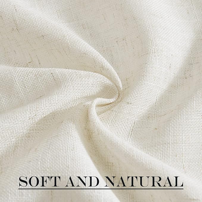 NICETOWN Sheer Door Curtains for Window, Farmhouse Sidelight Window Treatment Curtains for Narrow Glass Door/Kitchen/Front Door Linen Textured 26 x 80 Inches with Tieback, Linen, 1 Panel