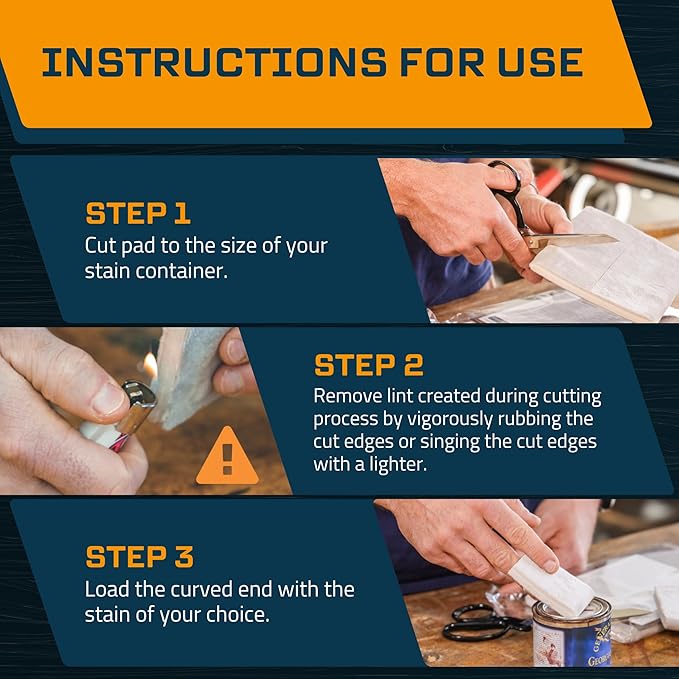 MāKRS Stain Pad, Cut-to-Size Staining Pads, 2-Pack, Lint, Snag, Streak-Free Applicator, Micro Brush Material, Wood Stains and Oil Based Finishes, Easy to Use with Consistent Application