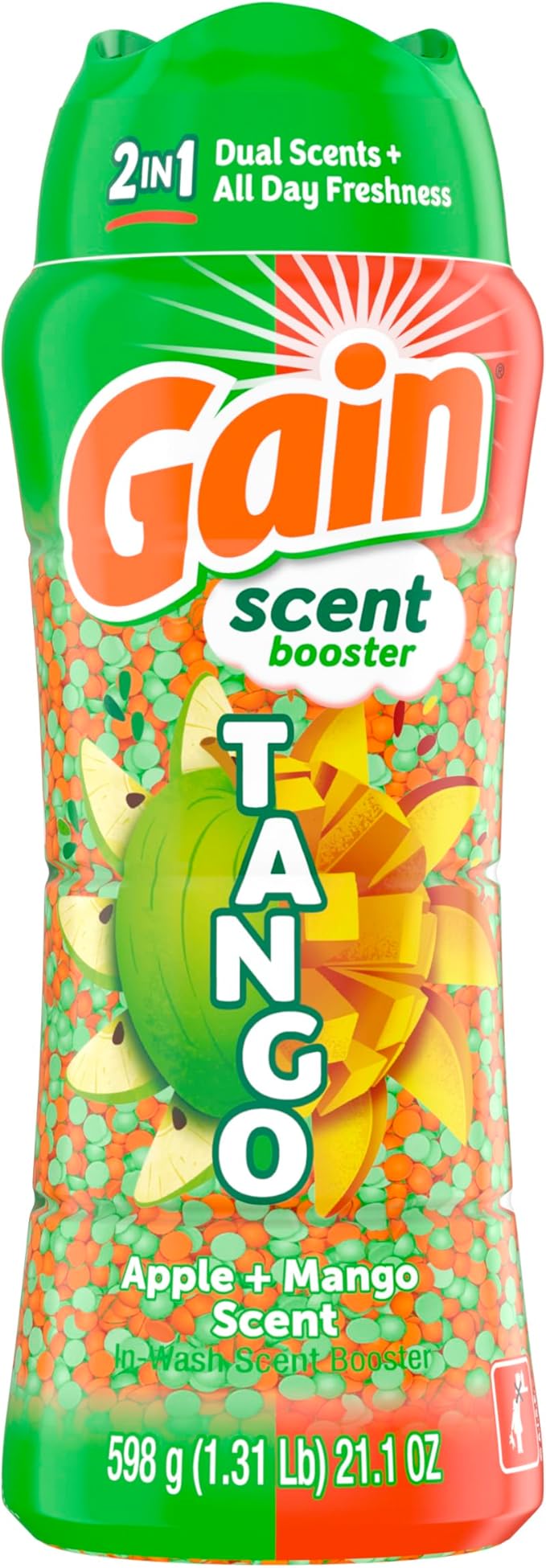 Gain Tango 2-in-1 Laundry Scent Booster Beads, Apple and Mango Scent, 21.1 OZ, Laundry Beads with Dual Scents Plus All Day Freshness