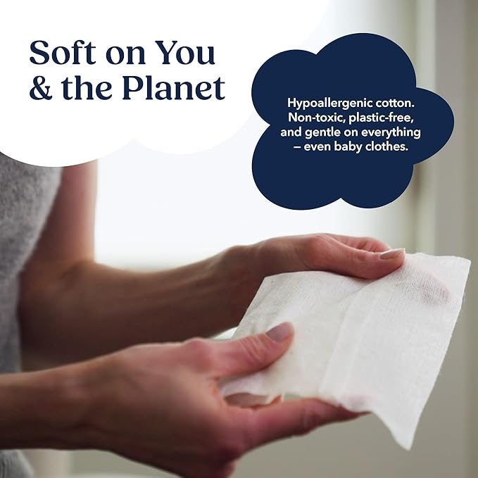 Cobi Eco-Friendly Dryer Sheets - 100% Cotton Biodegradable Non-Toxic & Unscented for Sensitive Skin, Clean Plant-Based Static Control, 120 Count