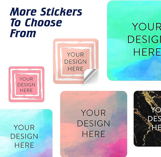 100 Custom Vinyl Stickers - Upload Your own Image, Text, Design, Logo - Personalized Logo Labels for Handmade, Packaging, Bottle, Jars, Candle, Brand Stickers (Peach, 2x2 Square)