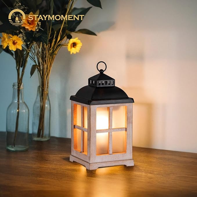 Wax Melt Warmer with Timer: Farmhouse Lantern Candle Warmer Electric Tart Burner with Lid for Scented Wax
