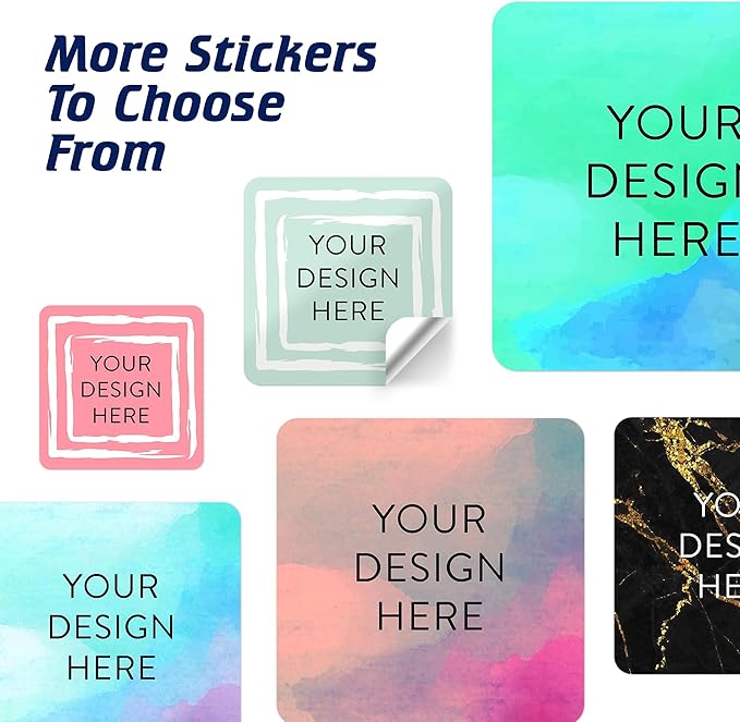 100 Custom Vinyl Stickers - Upload Your own Image, Text, Design, Logo - Personalized Logo Labels for Handmade, Packaging, Bottle, Jars, Candle, Brand Stickers (Mint, 2x2 Square)