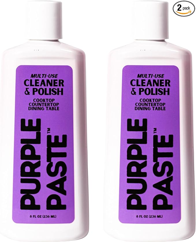 Purple Paste All Purpose Cleaning & Polishing Paste – Tough Stain Remover for Kitchen, Bathroom, Oven, Stove, Tile & Grout – Multi-Surface Cleaner Made in USA, 8oz (Pack of 2)