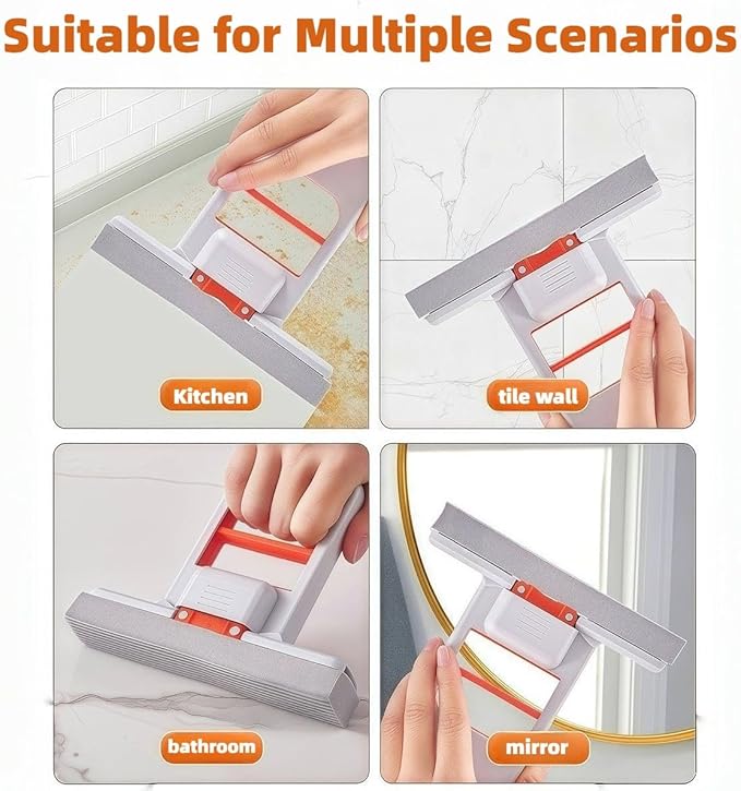 2025 New Disposable Dust Mop with a Mini Foldable Desktop Mop, Multi Surface Cleaning Flat Dust Mop for Dry Wet Disposable Pads for Kitchen Wall Bathroom Toilet Corners (Mini Mop Set)