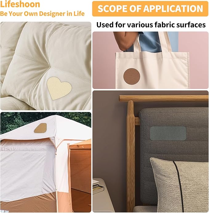Fabric Repair Patches, Canvas Self-Adhesive Fabric Patches Tape Durable, DIY Large Canvas Repair for Sofa, Couches, Furniture, Chair, Clothing （3.5X79 Inch, Black）