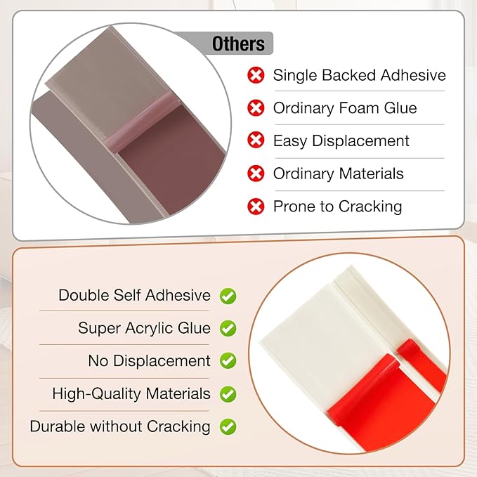 Floor Transition Strip Self Adhesive Vinyl Door Threshold for Doorways Carpet Edging Trim Overlap Edge Reducer for Laminate Floor, Carpet, Tile (Beige Wood Grain, 2/5" to 3/5", 6.6Ft)