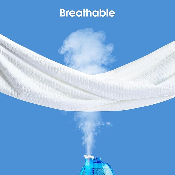 Hanherry 100% Waterproof Mattress Protector Queen Size, Mattress Cover 3D Air Fabric Cooling Mattress Pad Cover Smooth Soft Breathable Noiseless, 8''-21'' Deep Pocket