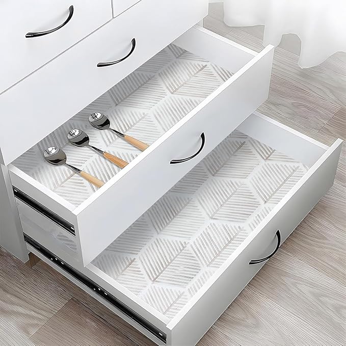 Shelf Liners for Kitchen Cabinets, 16IN x 20FT Non Adhesive and Strong Non-Slip Shelf Cabinet Drawer Liners for Kitchen Wire Fridge, Waterproof Shelf Drawer Liner,Easy to Clean