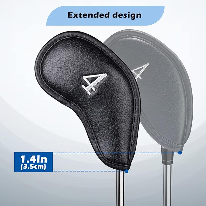 CRAFTSMAN GOLF 12pcs or 1pc Thick Synthetic Leather Golf Iron Head Covers Set Headcover Fit All Brands Callaway Ping Taylormade Cobra Etc. Also Custom Name