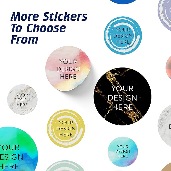 100 Custom Vinyl Stickers - Upload Your own Image, Text, Design, Logo - Personalized Logo Labels for Handmade, Packaging, Bottle, Jars, Candle, Brand Stickers (Watercolor, 1.5x1.5)