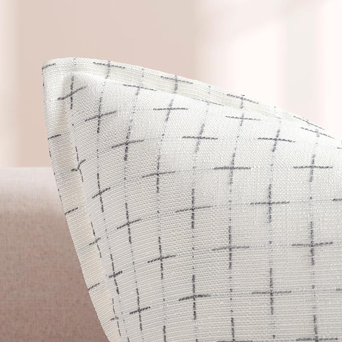 ZWJD Pillow Covers 22x22 Set of 2 Soft Polyester Textured Pillow Covers with Stylish Flange Edge Cozy Farmhouse Throw Pillows for Couch Bed Sofa Living Room