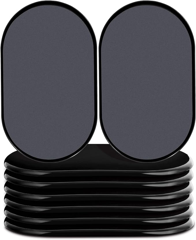 Reusable Large Furniture Sliders for Carpet, Furniture Movers Sliders, Carpet Movers Oval Heavy Duty Sofa Bed Table Desk Movers for Carpet –Quickly and Easily Move Any Item, Black (8 Pack)