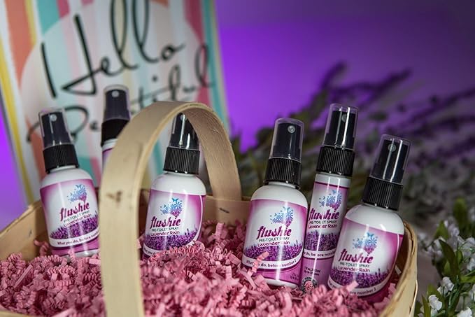 Flushie Pre-Toilet Spray 16 oz Lavender Rain Scent Bathroom Spray 16-Ounce Pump Spray Bottle Refill