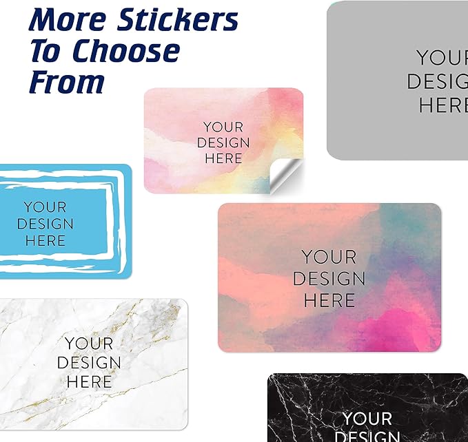 100 Custom Vinyl Stickers - Upload Your own Image, Text, Design, Logo - Personalized Logo Labels for Handmade, Packaging, Bottle, Jars, Candle, Brand Stickers (Watercolor, 3x2)
