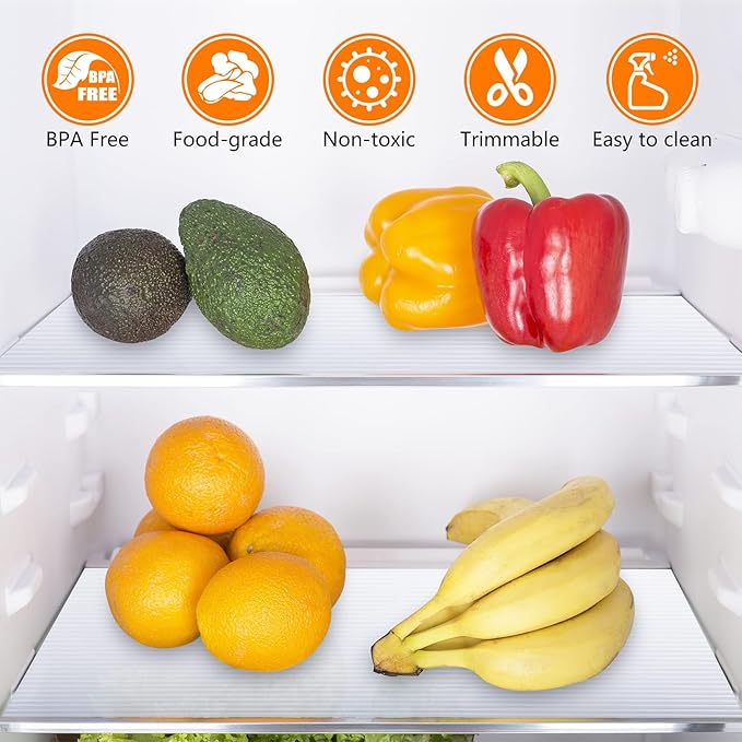 Shelf Liners for Kitchen Cabinets Non Adhesive Drawer Liner EVA Material Cupboard Mat Waterproof Refrigerator Mats Washable Fridge Liner for Cupboard and Desks Clear Shelf Liner 23.6 x 236.2 Inches