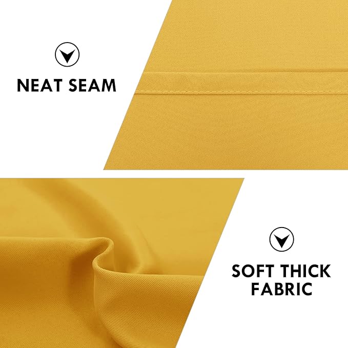 DWCN Yellow Room Darkening Blackout Curtains - Thermal Insulated Privacy Energy Saving Window Curtain Drapes 52 x 54 inch Length, Set of 2 Bedroom Living Room Curtains