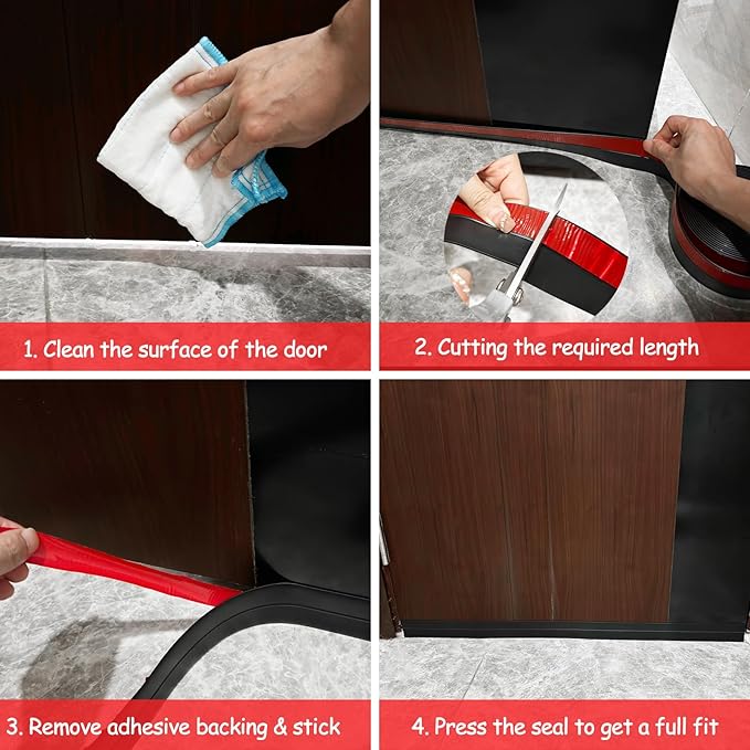 Silicone Weather Stripping, 3 inch (W) x 20 Ft (L) Door Draft Stopper Window Seal Strip for Gaps of Door & Windows, Garage Door Under Bottom, Sealing Tape Shower Doors Sweep, Transparent