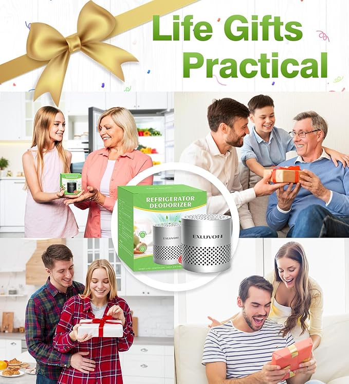 Fridge Deodorizer, Lasts for 10 Years Refrigerator Deodorizer Odor Eliminator,Travel Size Air Purifiers, More Effective Than Baking Soda Bamboo Charcoal Air Purifying Bag, Silver