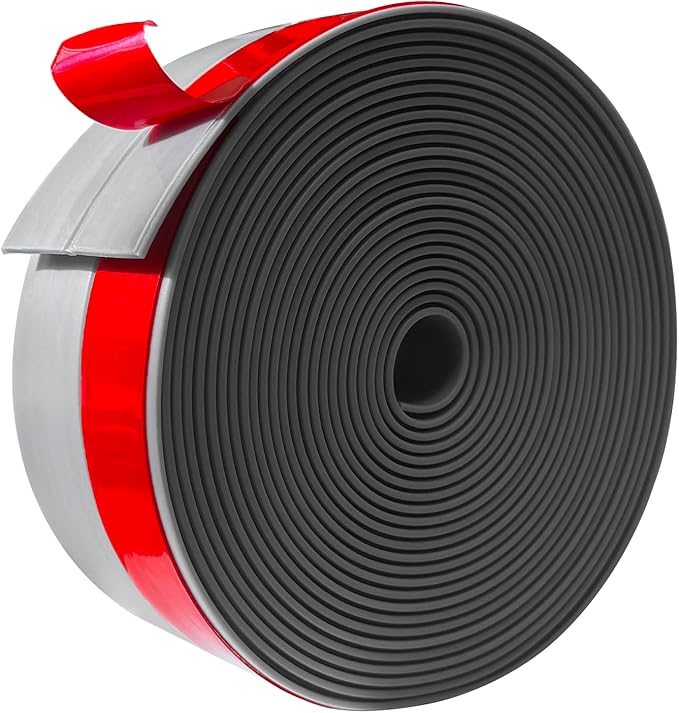Silicone Weather Stripping, Door Draft Stopper Window Seal Strip for Gaps of Door & Windows, Garage Door Under Bottom, Sealing Tape Shower Doors Sweep (Gray, 2 inch x 20 Ft.)