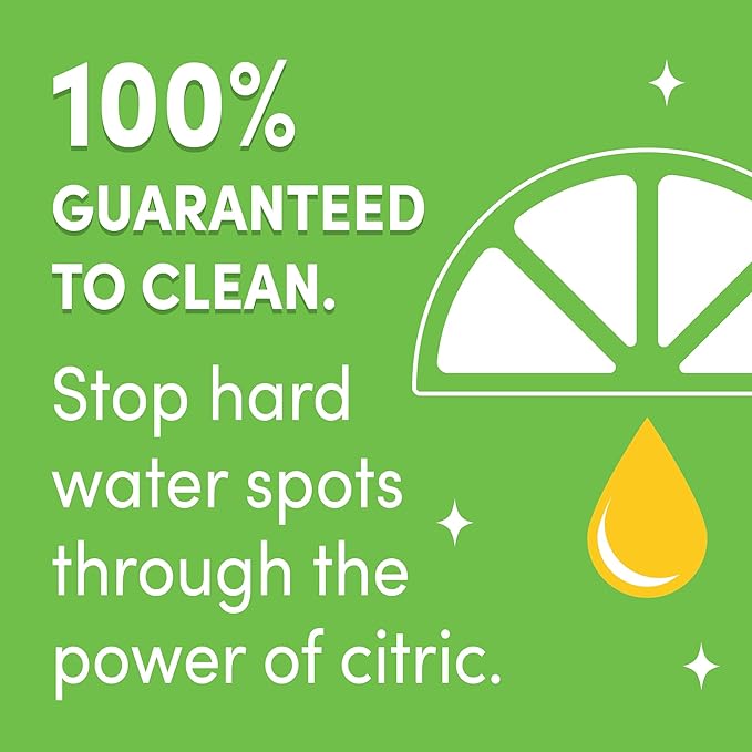 Lemi Shine Dish Detergent Booster, Hard Water Stain Remover, Multi-Use Citric Acid Cleaner 10 oz, Pack of 8