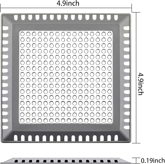 Hair Catcher/Drain Strainer/Shower Drain Cover for Bathroom Floor Drain, Stainless Steel and Silicone (Patented Product)