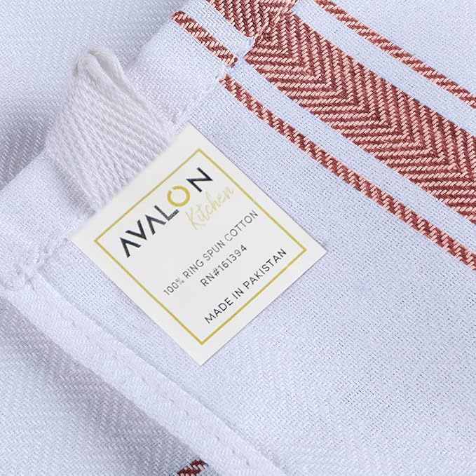 Dish Towels Set (Value Pack of 30) Size 15x25 Inch, 100% Cotton Soft & Absorbent Linen Kitchen Towels, Tea Towels, Reusable Cleaning Cloths for Household Cleaning (Red)