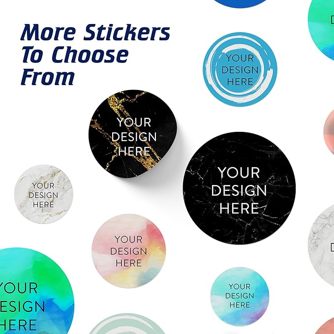 100 Custom Vinyl Stickers - Upload Your own Image, Text, Design, Logo - Personalized Logo Labels for Handmade, Packaging, Bottle, Jars, Candle, Brand Stickers (Black Gold Marble, 2x2)