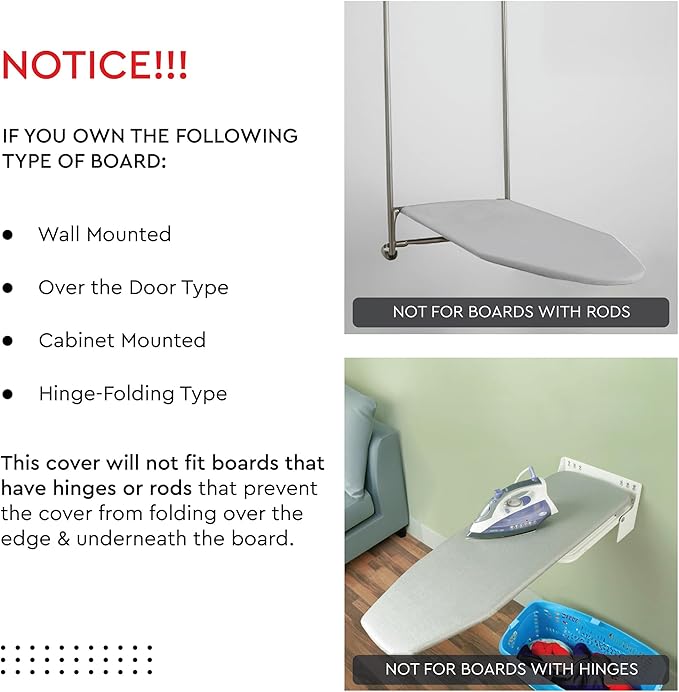 Encasa XO Ironing Board Cover and Pad 54"x15" - Thick 2mm Foam Padding, Drawstring Tightening & Lock, Heat Reflective, Scorch & Stain Resistant, Standard Large Ironing Board - Silver Premium