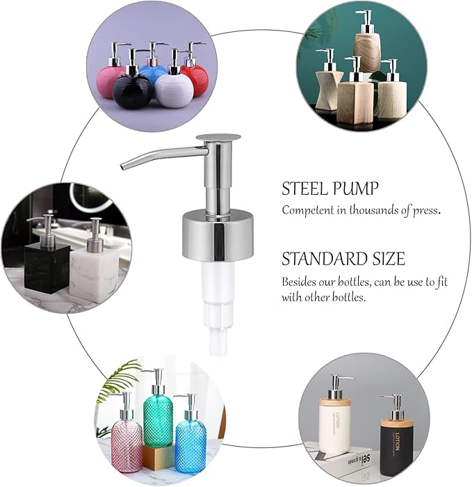 Refillable 32oz Dispenser Plastic Bottle 2pack with Steel Pumps, 1 Liter Crystal Clear Multi-Use Empty Container with Funnel for Shampoo, Conditioner, Body Wash, Liquid Hand Soap, Lotion