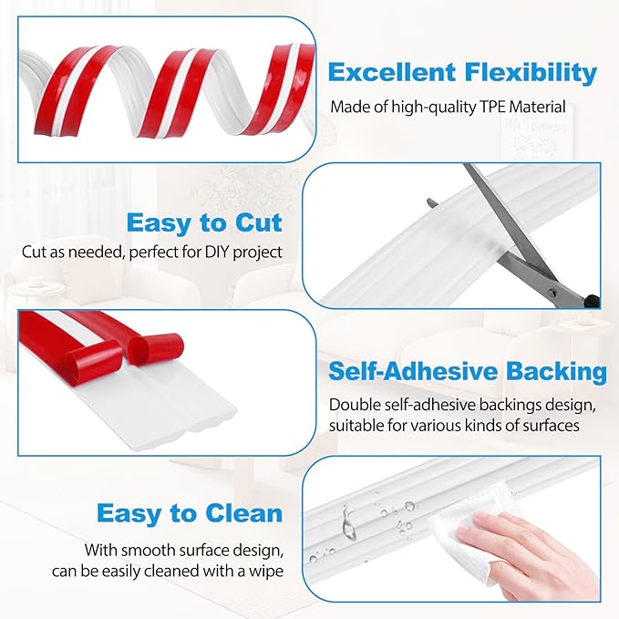 Wall Corner Protector Peel and Stick Corner Trim Molding Flexible Inside & Outside Wall Edge Guard Self Adhesive Moulding Trim for Edge Use, White, 2.3” W x 20’ L