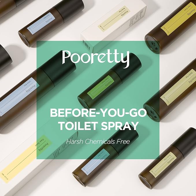 Pre-Poop Aromatic Bathroom Toilet Spray, Potty Deodorizer, Neutralize Bad Odors (1.69 fl.oz.) - Soft Cotton & Baby Powder Scent