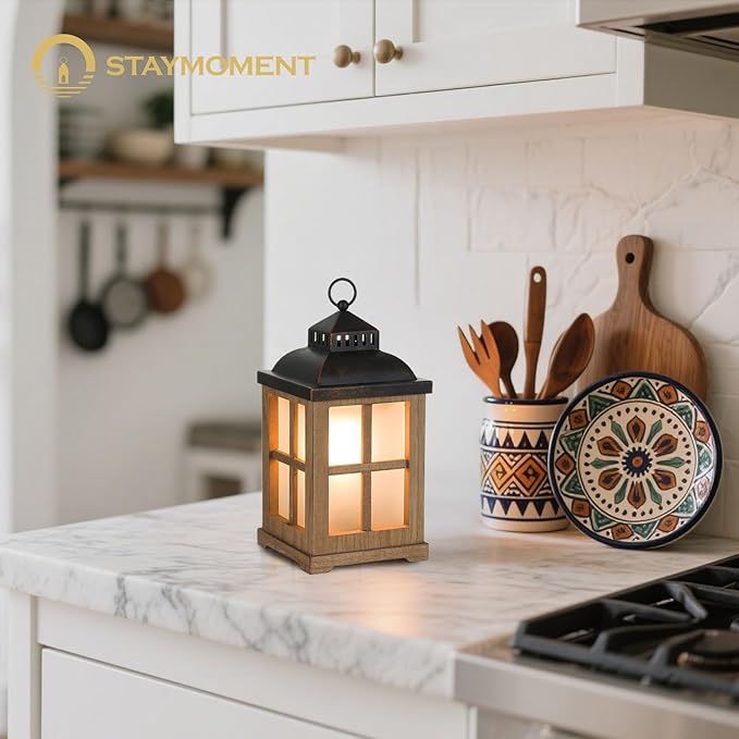 Wax Melt Warmer with Timer: Farmhouse Lantern Candle Warmer Electric Tart Burner with Lid for Scented Wax