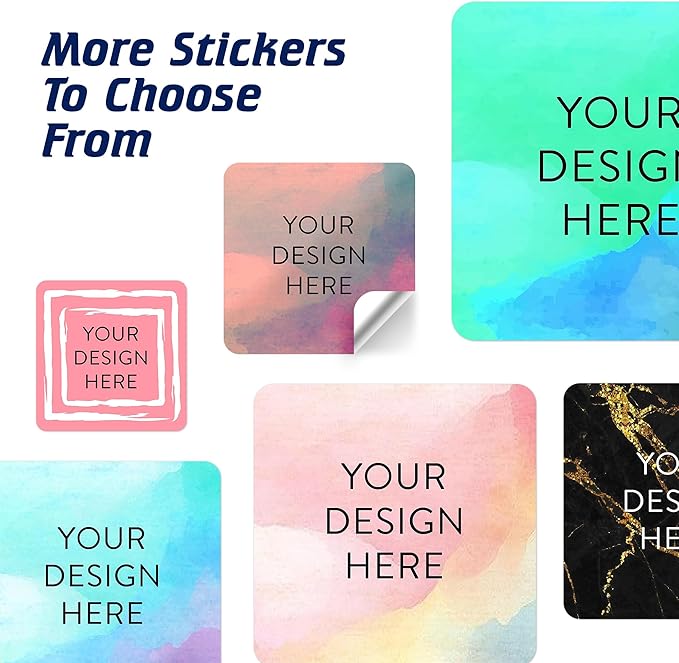100 Custom Vinyl Stickers - Upload Your own Image, Text, Design, Logo - Personalized Logo Labels for Handmade, Packaging, Bottle, Jars, Candle, Brand Stickers (Rose, 2x2 Square)