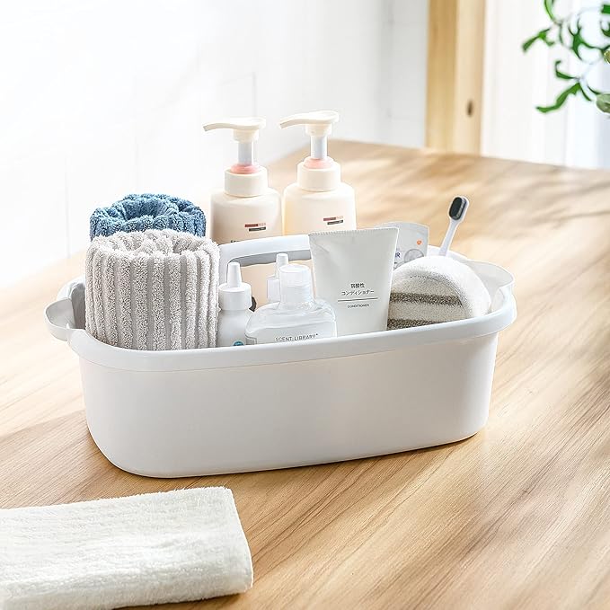 Multi-Purpose Plastic Cleaning Caddy with Handle, Shower Caddy Organizer/Storage Basket/Totes Portable for Bathroom Supplies, Cleaning Products, Under Sink Tool, Housekeepers (Blue)