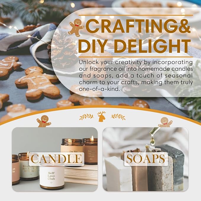 SALKING Gingerbread Fragrance Oil, 120ml (4 Fl Oz) Premium Essential Oils for Diffuser, Candle Scents for Candle Making, Soap Making Supplies, Diffuser Oil Scents, Gift for Her