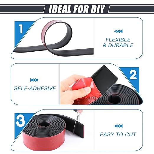 Adhesive Rubber Strips Neoprene Rubber Sheets, Rolls & Strips with Adhesive Backing Rubber Pads Self Stick Seal Rubber Gasket Adhesive Back for Matting Padding - 4" Wide x 1/16" Thick x 20' Long